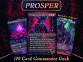 Prosper Tome-Bound MTG Proxy Commander Deck, 100 Cards + 7 Double Sided Token Cards | Custom Retro Horror Pixel Art Proxies for Magic EDH