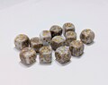 Mocha Latte D6 Resin Dice Set | Swirling Brown, White & Gold | Set of 6D6 or 12D6 | 16mm
