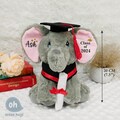 Personalized Name Kids Graduation Eli Elephant Plush, Toddler Grad Teddy Present, Class of 2024 Gift, Pre School Elementary Achievement Gift