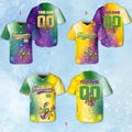 Personalized Mardi Gras Baseball Jersey, Custom Name And Number Baseball Jersey, Mardi Gras Carnival Jersey, Gift For Family Matching