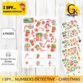 Printable Christmas I spy worksheets for toddlers and preschoolers. Printable Preschool, Kindergarten Learning Worksheets. US letter PDF