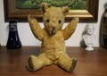 1940's Pedigree Teddy Bear with Mohair Fur and Jointed Limbs - Made in England with Original Label
