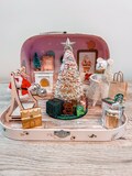 Christmas Dollhouse, Suitcase Dollhouse, Miniature House, Dollhouse in a Box, Dollhouse Suitcase, Travel Dollhouse, Holiday Mouse House