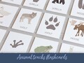 Animal Tracks Flashcards Montessori Matching Game, Nature Study Cards, Preschool Animals Footprint Learning Resource, Digital Download