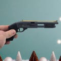 Metal Pump Action Rubber Band Shotgun - 8” Toy Gun with Removable Shells and 5-Shot Capacity, Durable Metal & ABS Plastic Construction!