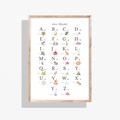 Learning poster ABC Alphabet watercolor poster DIN A2 white | Children's room decoration