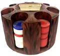 Vintage Poker Chip Caddy Carousel Tri State Plastic with Plastic Poker Chips