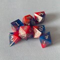 Luminous Fest - Neon Rainbow and Black - Fluorescent Polyhedral Dice - D&D Dice Set