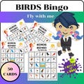 Birds Bingo Game Printable - 50 Cards | Fun Learning for Kids | Bird-Themed Activity for Classrooms, Homeschool, or Parties