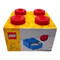 New Lego 4020 Red 6" 4-Knob 4x4 Brick Desk Drawer Storage Box Case Display 2020