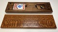 Handcrafted Custom Lacewood and Walnut Three-track Cribbage Board – Unique and Stylish