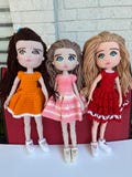 Crochet doll with removable outfit, amigurumi doll for sale, gift for kids, handmade baby doll, crochet doll with dress