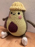 Joaquin, the hipster avocado boy, crocheted, vegan