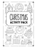 Black & White Fun Christmas Activity Worksheet Set
