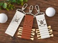 Personalized golf bag tags with tees,Custom engraved leather golf tee holders,Custom golf accessories,Groomsmen gifts,Golf gifts for men