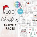 100 Christmas Activity Pages For Kids, Busy Book, Coloring Pages, Instant Digital Download, Printable PDF, Editable Canva Template, Resell