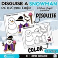 Winter Writing Activity | Disguise a Snowman Craft | Christmas Creative Writing Project | Holiday Coloring Pages