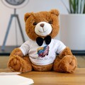 Venezuela USA Teddy Bear / United States Flag/ Venezuela Flag / One Heart Two flags / Exchange Student / Unique Gift
