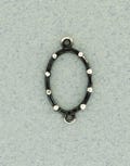 Oxidized Silver oval connector