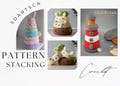 3in1 Crochet animal stacking PATTERN Handmade Amigurumi cute stackings