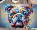 Colorful Wall Art English Bulldog Puzzle 300/500/1000 Pieces, Dog Lovers Gift, Gift Dad, Jigsaw Puzzle Art, Gifts Dog Lovers, Animal Lover