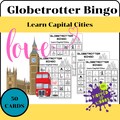 Capital City Bingo - 50 Printable Cards | Fun Geography Game for Kids | Discover World Capitals | Great for Classrooms, Homeschool & Parties