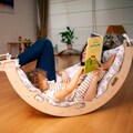 Wooden Climbing Arch with Cotton Pillow, Montessori Toddler Climber, Handmade Wooden Arch for Kids, Two Sizes Available