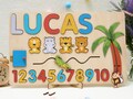 Personalized Montessori Name Puzzle for Kids, Wooden Activity Board, Ideal First Birthday Gift and Developmental Educational Toy