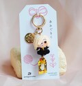 Mini Crochet Amigurumi Keychain Blond Chef (Actual Keychain)