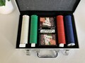 Premium Poker Chips Set Case with Cards Dice NEW