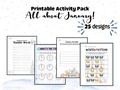 Printable Activity Worksheets - January Theme - Homeschool Unit Study - Printable Games